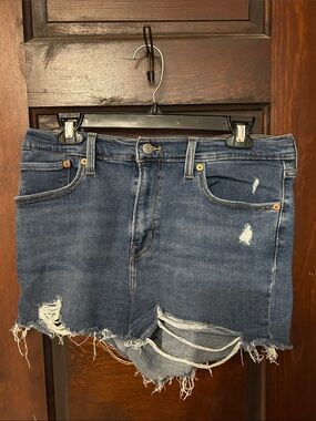 Levi’s destroyed denim shorts
